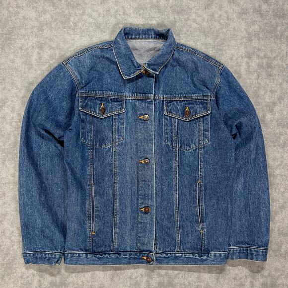 Struggles Other - VTG Struggles blue denim streetwear retro trucker jacket mens Small (38/40)
